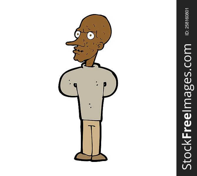 cartoon evil bald man