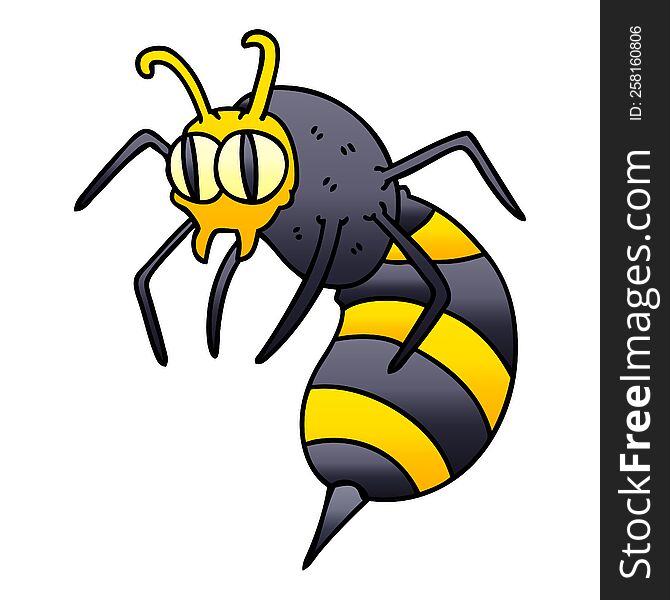 gradient shaded quirky cartoon wasp. gradient shaded quirky cartoon wasp