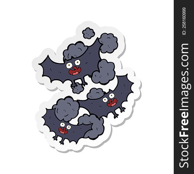 Sticker Of A Cartoon Bats
