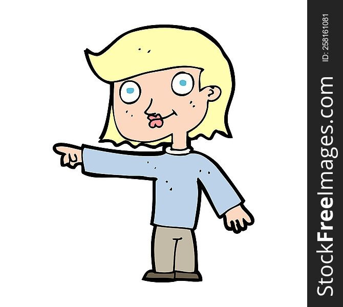 cartoon pointing person