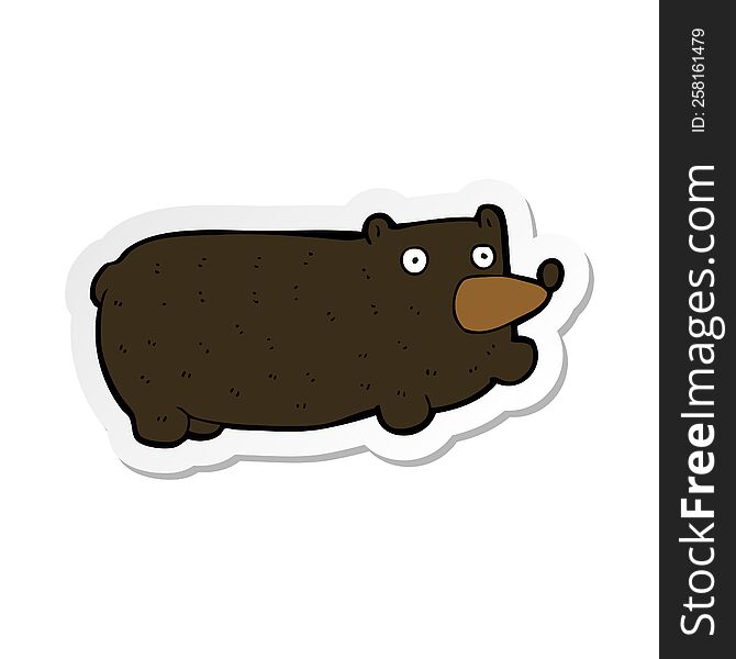 Sticker Of A Funny Cartoon Bear