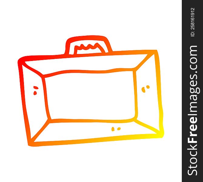 warm gradient line drawing of a cartoon briefcase