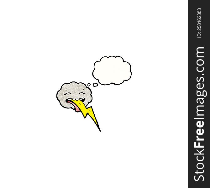 Cartoon Raincloud With Thought Bubble