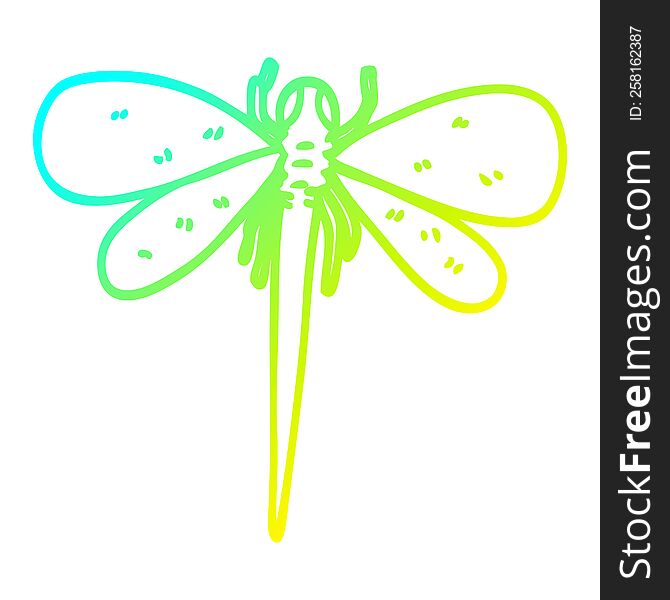 cold gradient line drawing of a cartoon huge insect