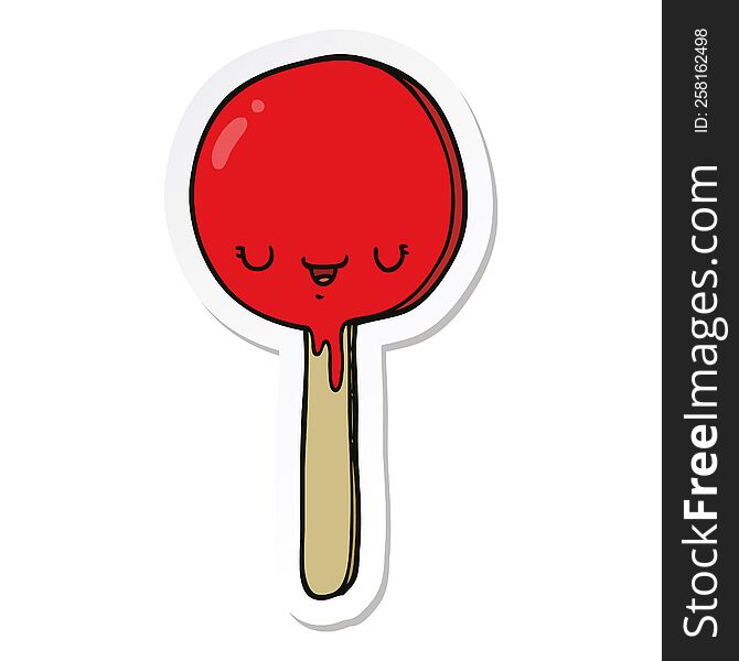 sticker of a cartoon candy lollipop