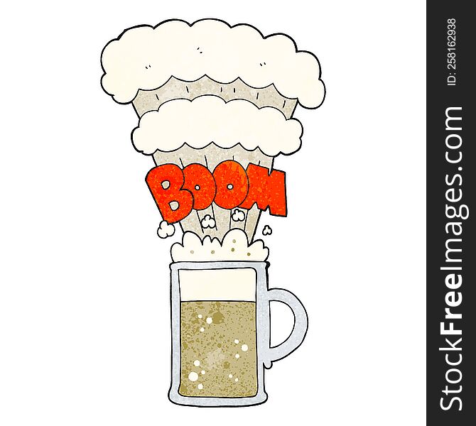 Textured Cartoon Exploding Beer