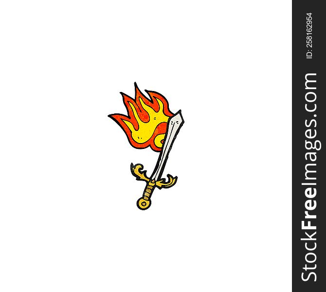 burning sword cartoon