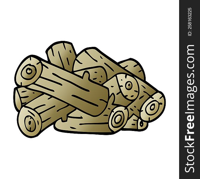 Cartoon Doodle Pile Of Logs