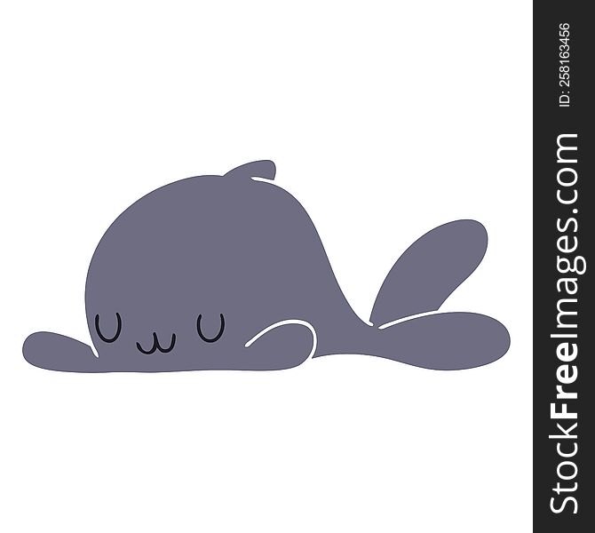 Quirky Hand Drawn Cartoon Whale