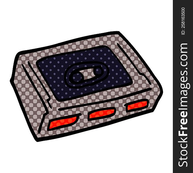 cartoon doodle cassette tape deck