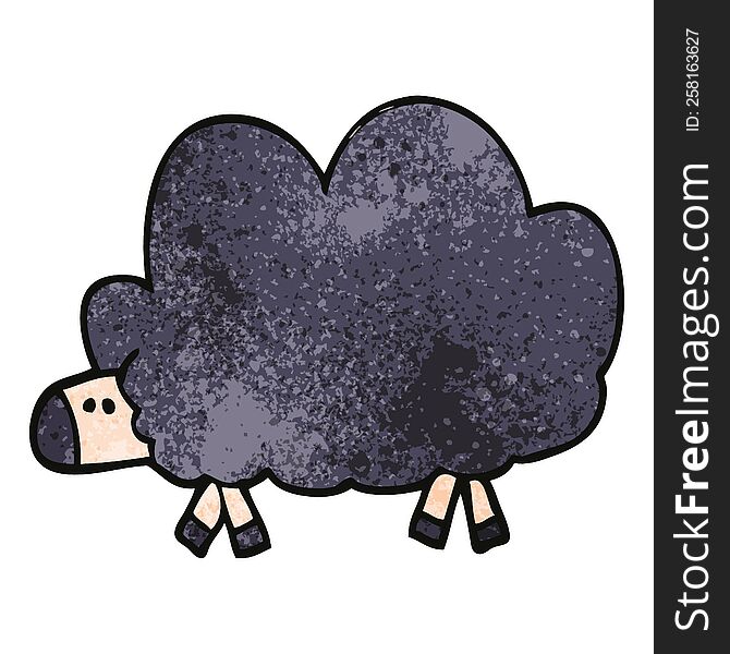 cartoon doodle of a black sheep