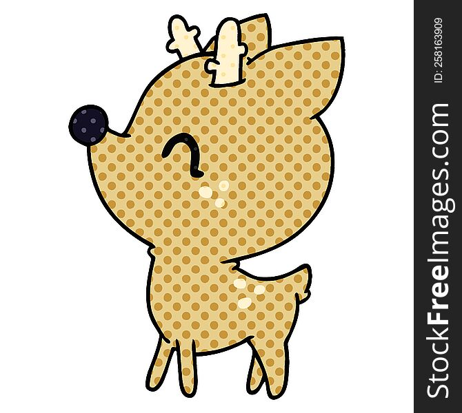 cartoon illustration of  kawaii cute deer. cartoon illustration of  kawaii cute deer