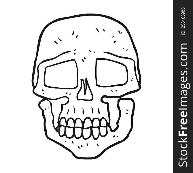 Black And White Cartoon Skull