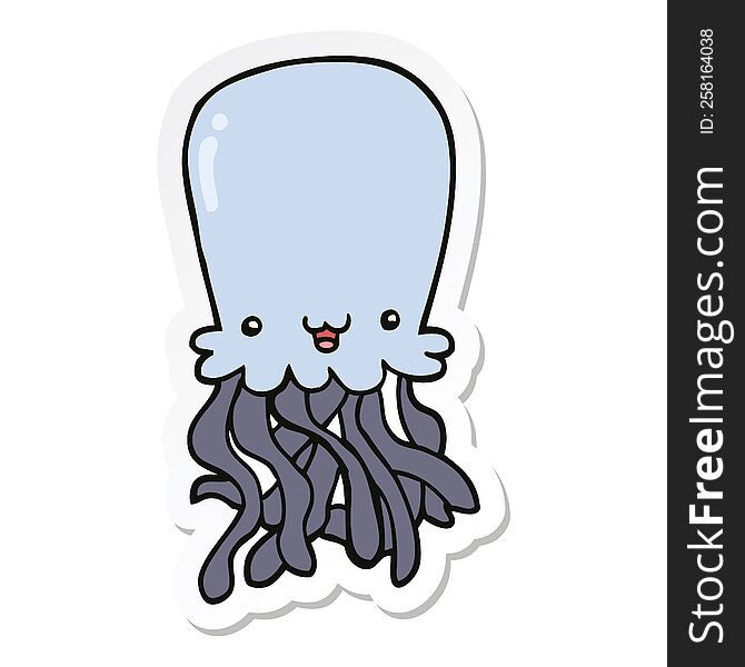 sticker of a cartoon octopus