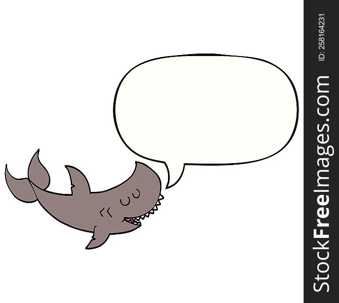 Cartoon Shark And Speech Bubble