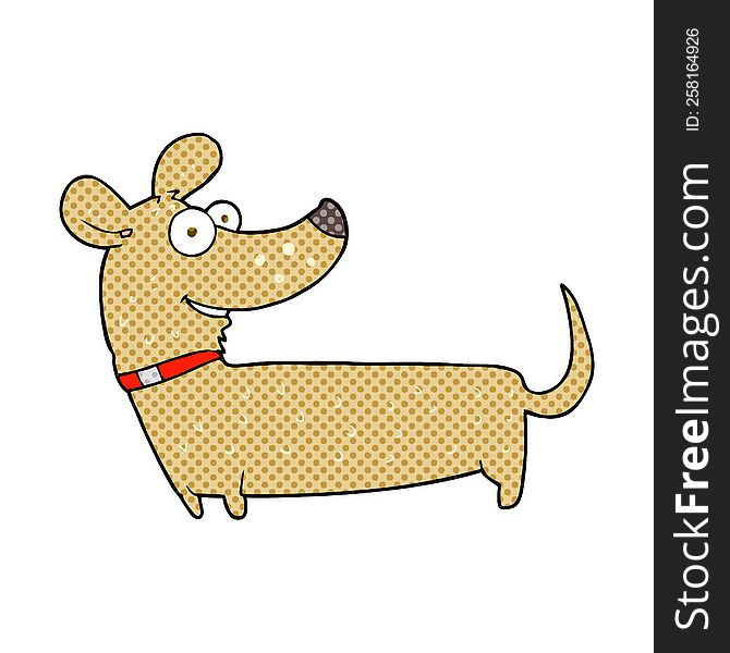 freehand drawn cartoon happy dog