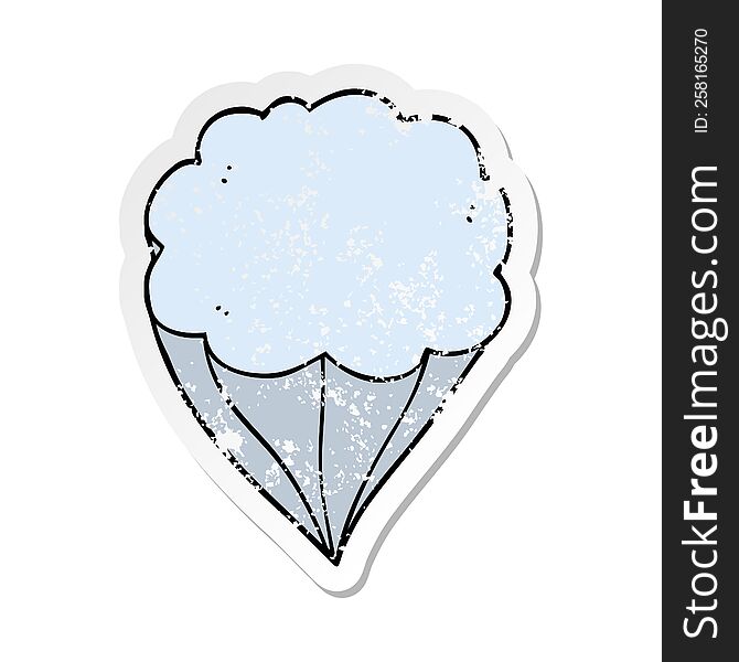 Distressed Sticker Of A Cartoon Cloud Symbol