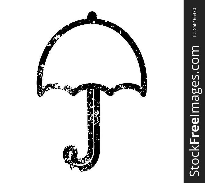 open umbrella distressed icon symbol