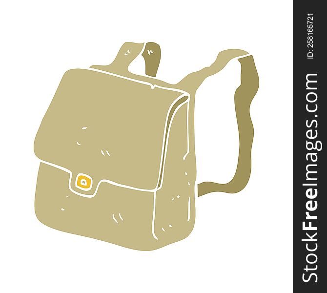 flat color illustration of satchel. flat color illustration of satchel
