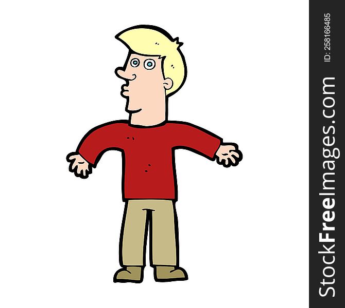 Cartoon Man Shrugging Shoulders