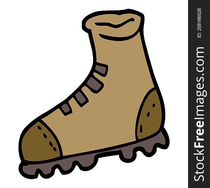 hand drawn doodle style cartoon walking boot