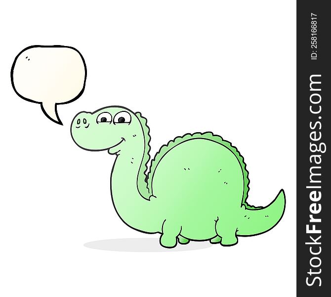 Speech Bubble Cartoon Dinosaur