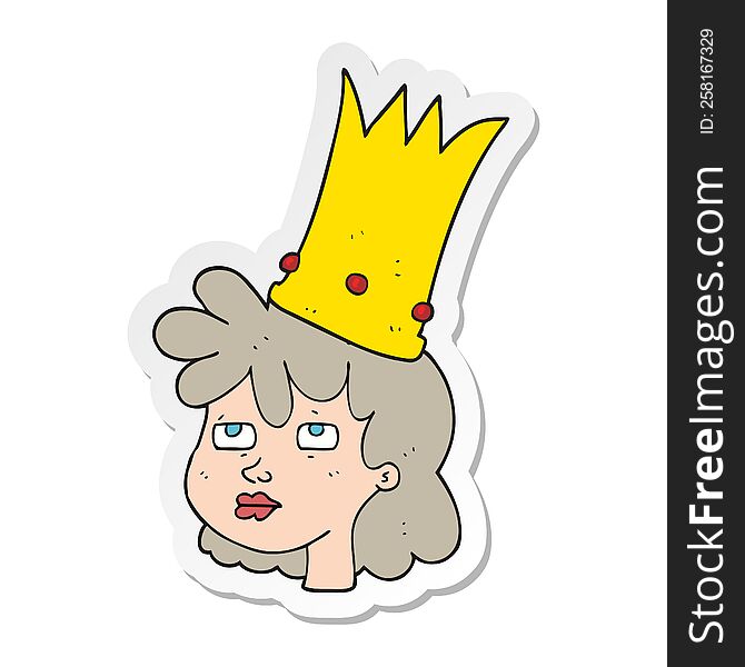 Sticker Of A Cartoon Queen