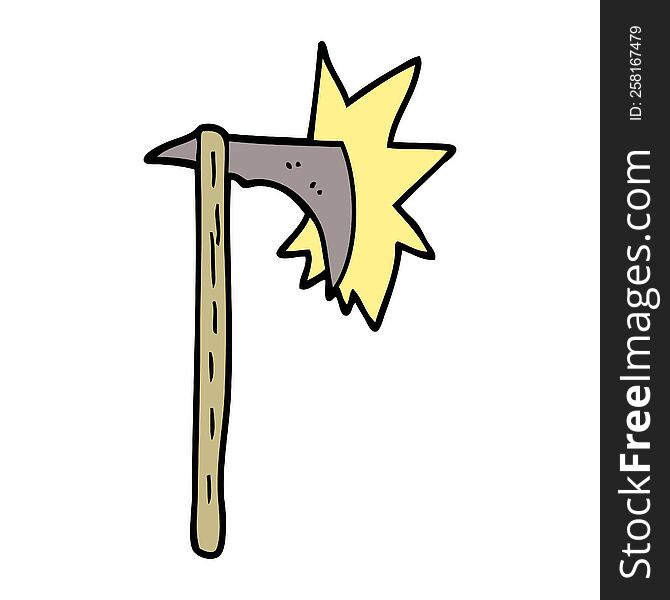 cartoon doodle sharp axe