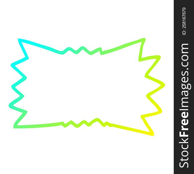 cold gradient line drawing of a cartoon explosion symbol