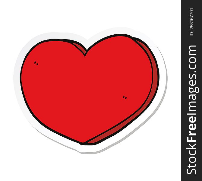 sticker of a cartoon love heart