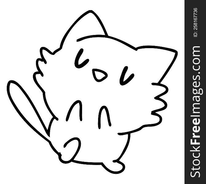 line doodle of a cute little pet cat. line doodle of a cute little pet cat