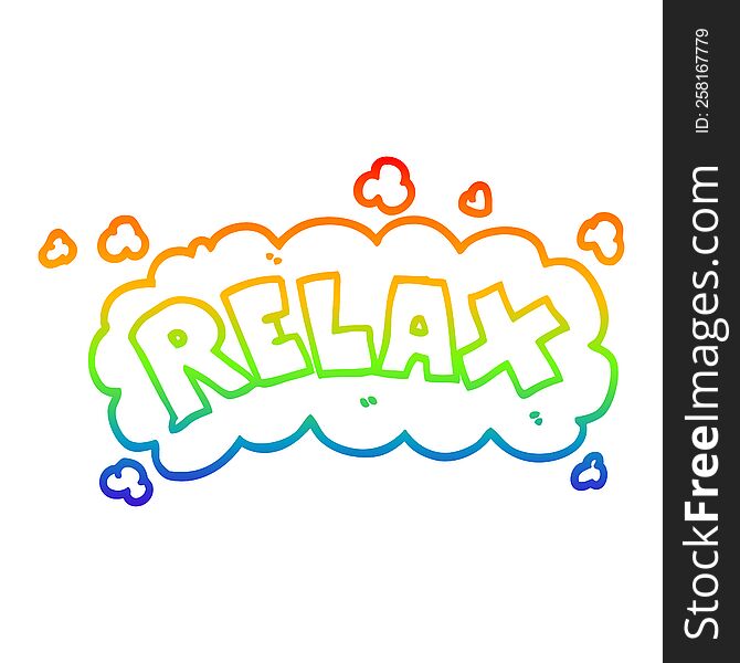 Rainbow Gradient Line Drawing Cartoon Relax Symbol