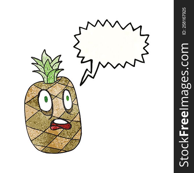 Texture Speech Bubble Cartoon Pineapple