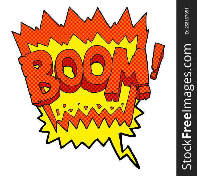 freehand drawn comic book speech bubble cartoon boom symbol