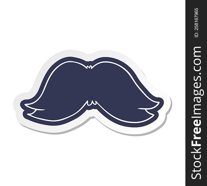 cartoon sticker of a mans moustache