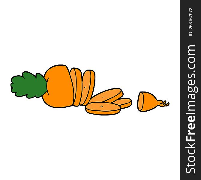 cartoon carrot chopped. cartoon carrot chopped