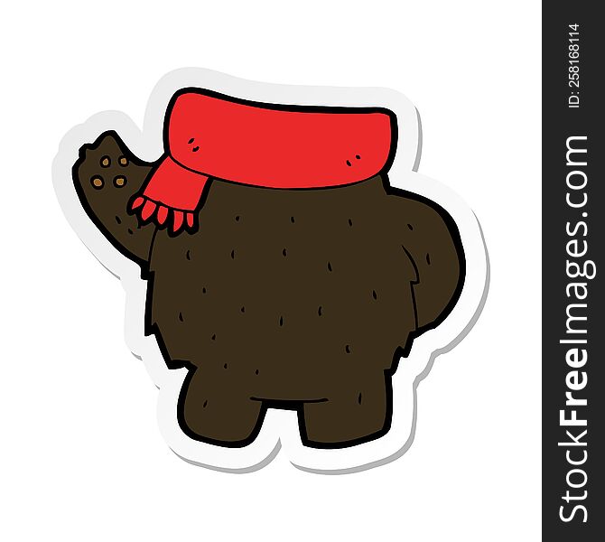 Sticker Of A Cartoon Black Bear Body