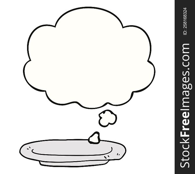 cartoon plate with thought bubble. cartoon plate with thought bubble