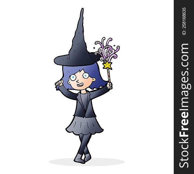 Cartoon Happy Witch