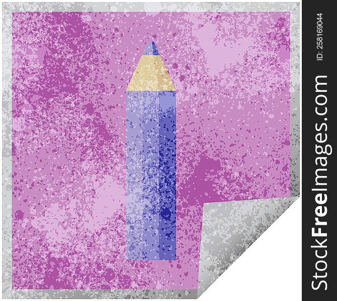 Purple Coloring Pencil Graphic Square Sticker