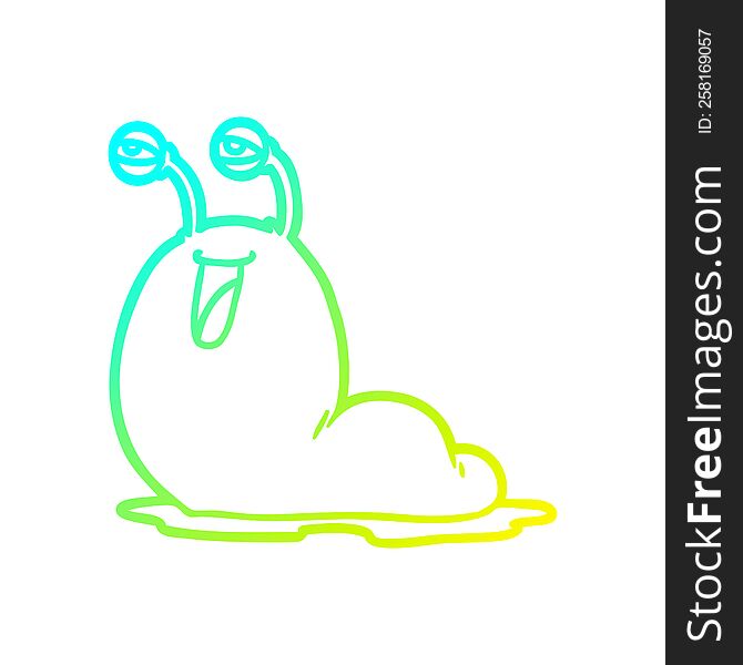 cold gradient line drawing of a gross cartoon slug