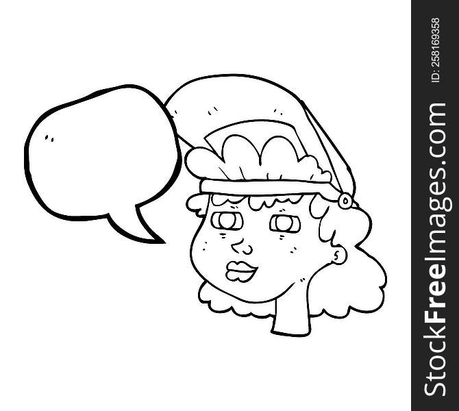 Speech Bubble Cartoon Woman With Welding Mask