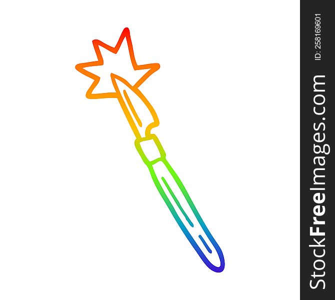 rainbow gradient line drawing of a cartoon scalpel