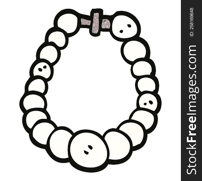 Cartoon Doodle White Pearl Necklace