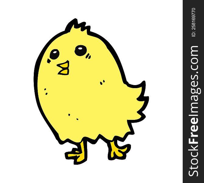 cartoon happy yellow bird
