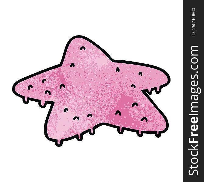 hand drawn textured cartoon doodle of a star fish