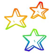 Rainbow Gradient Line Drawing Cartoon Stars Stock Photography Rainbow Gradient Line Drawing Cartoon Stars Stock Photography