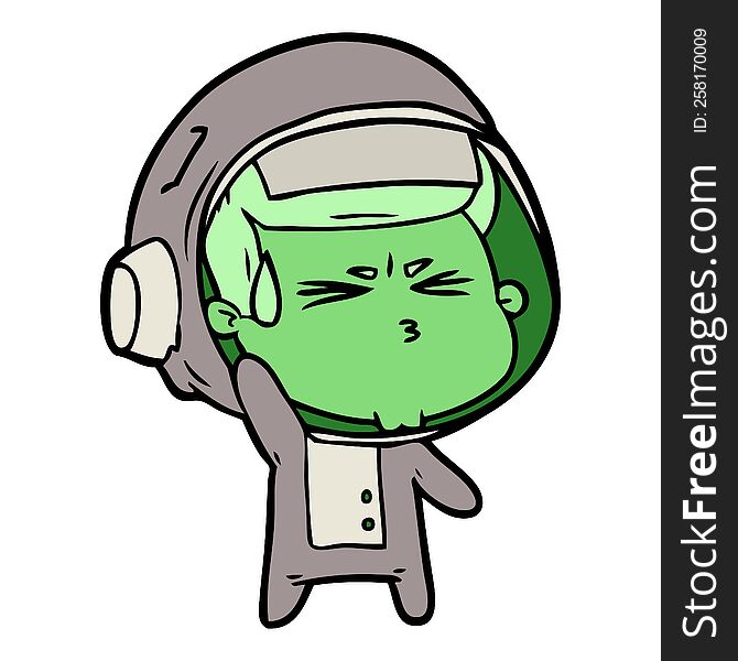 cartoon stressed astronaut. cartoon stressed astronaut