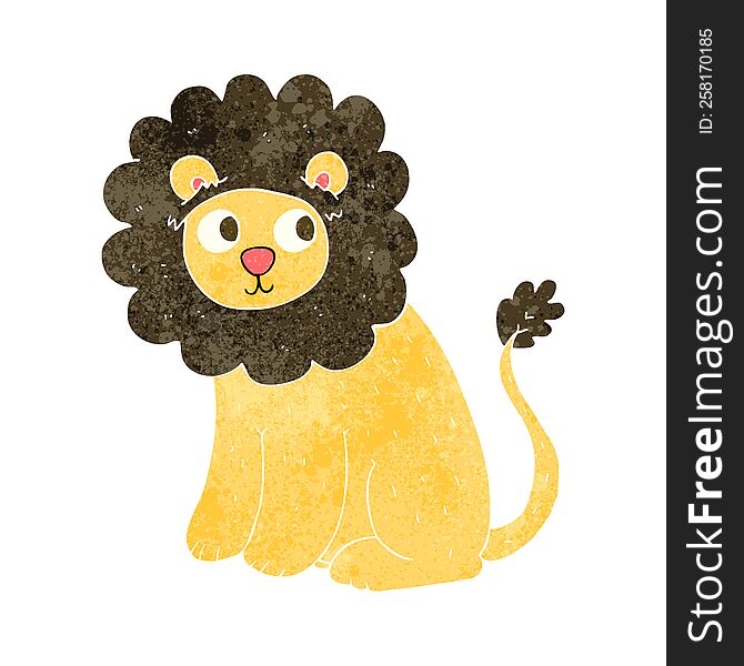 Retro Cartoon Cute Lion