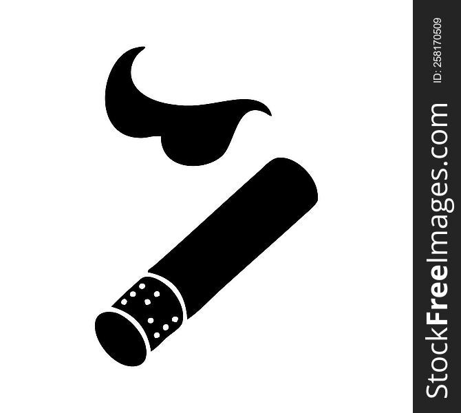 flat symbol of a smoking cigarette